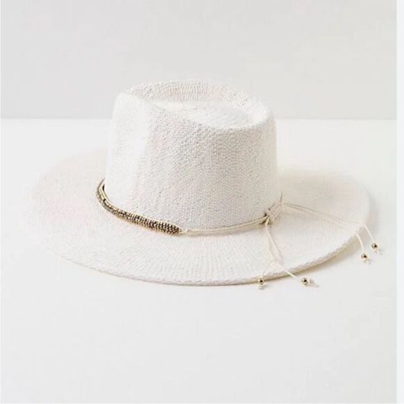 🆕 Free People Monte Carlo Wide Brim Straw Hat / White - Picture 9 of 12